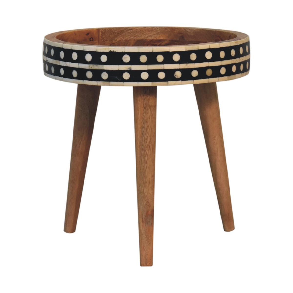 Artisan Furniture Solid Mango Wood Mini Pattern Nordic End Table