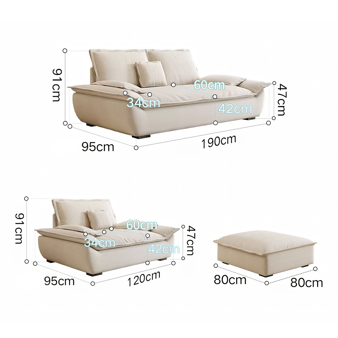 Rowan Single Seater, Two Seater, Three Seater, Four Seater Sofa, Cotton Linen