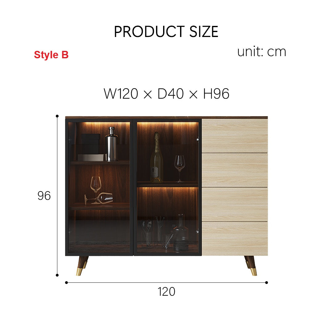 D'Ambrosio Wine Storage With Glass Doors, Cabinet