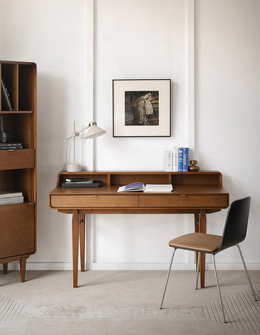 Moran Carved Office Desk, Solid Wood｜ DC Concept