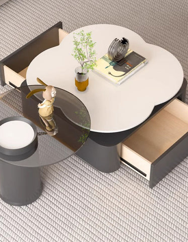 Aroma Flower Nesting Coffee Table, White Top