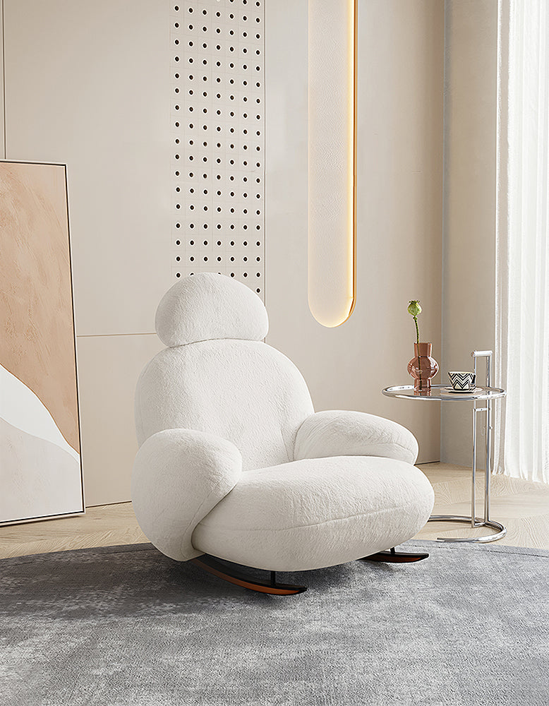 Ozon Lounge Rocking Chair, Rocking Armchair, White