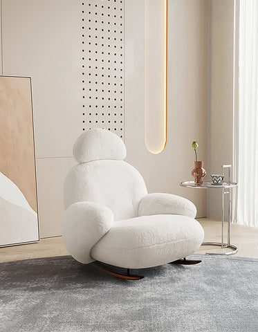 Ozon Lounge Rocking Chair, Rocking Armchair, White