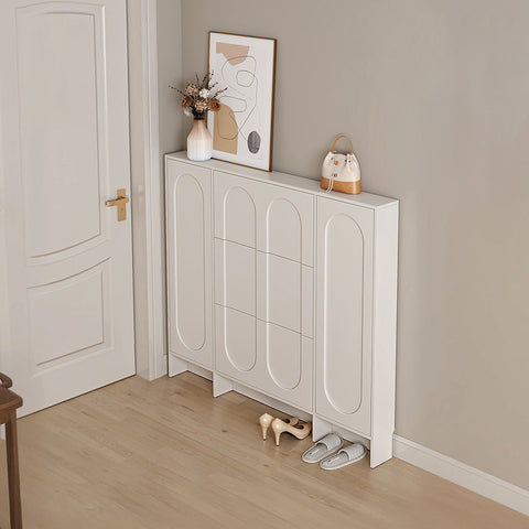 Emilio Slimline Shoe Storage For Hallway, Cream