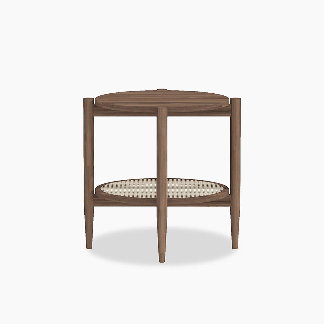 Fadli Round Side Table, Rattan