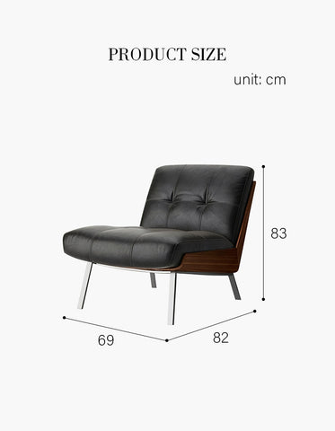 Vasilev Armchair, Leather Lounge Chair, W/O Armrests