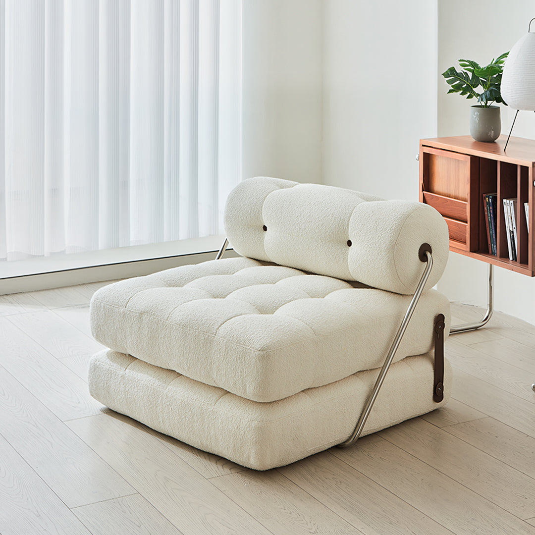 Kumar Single Seater Sofa Bed, Boucle