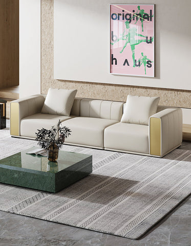 Daly Three Seater Sofa, Real Leather