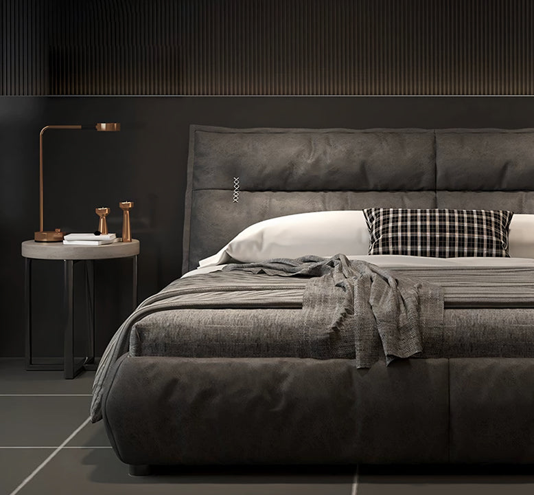 Raj King Size, Super King Size Bed With Storage, Dark Grey