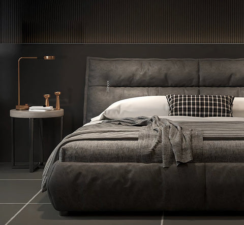 Raj King Size, Super King Size Bed With Storage, Dark Grey