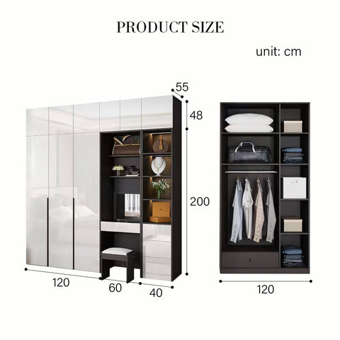 Bianchi Corner Wardrobe, L Shape Wardrobe With Dressing Table