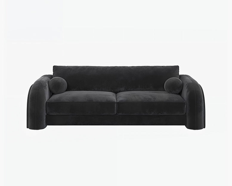 Voss Curved Two Seater Sofa, Velvet