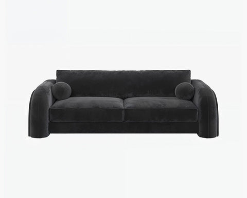 Voss Curved Two Seater Sofa, Velvet