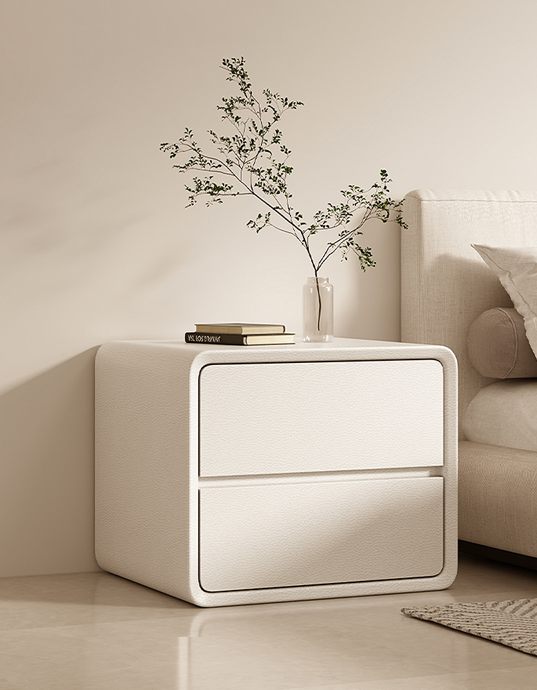 Calliope Modern Contemporary Bedside Table, White