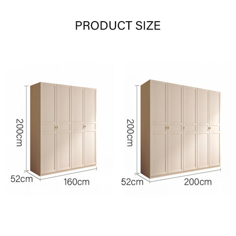 Leclerc Tall Wooden Wardrobe, Cream