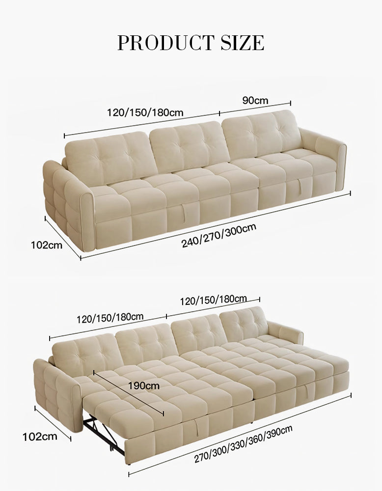 Nguyen Two Seater Sofa Bed, Three Seater Sofa Bed