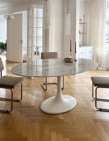 Masuda Oval Dining Table, Marble