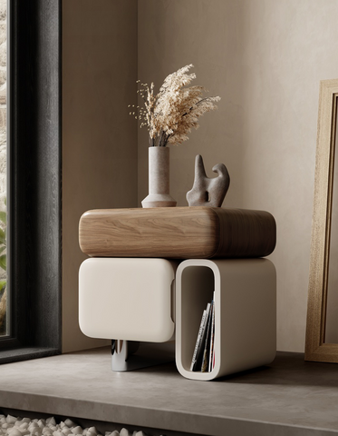 Violeta Modern Bedside Table, Solid Wood
