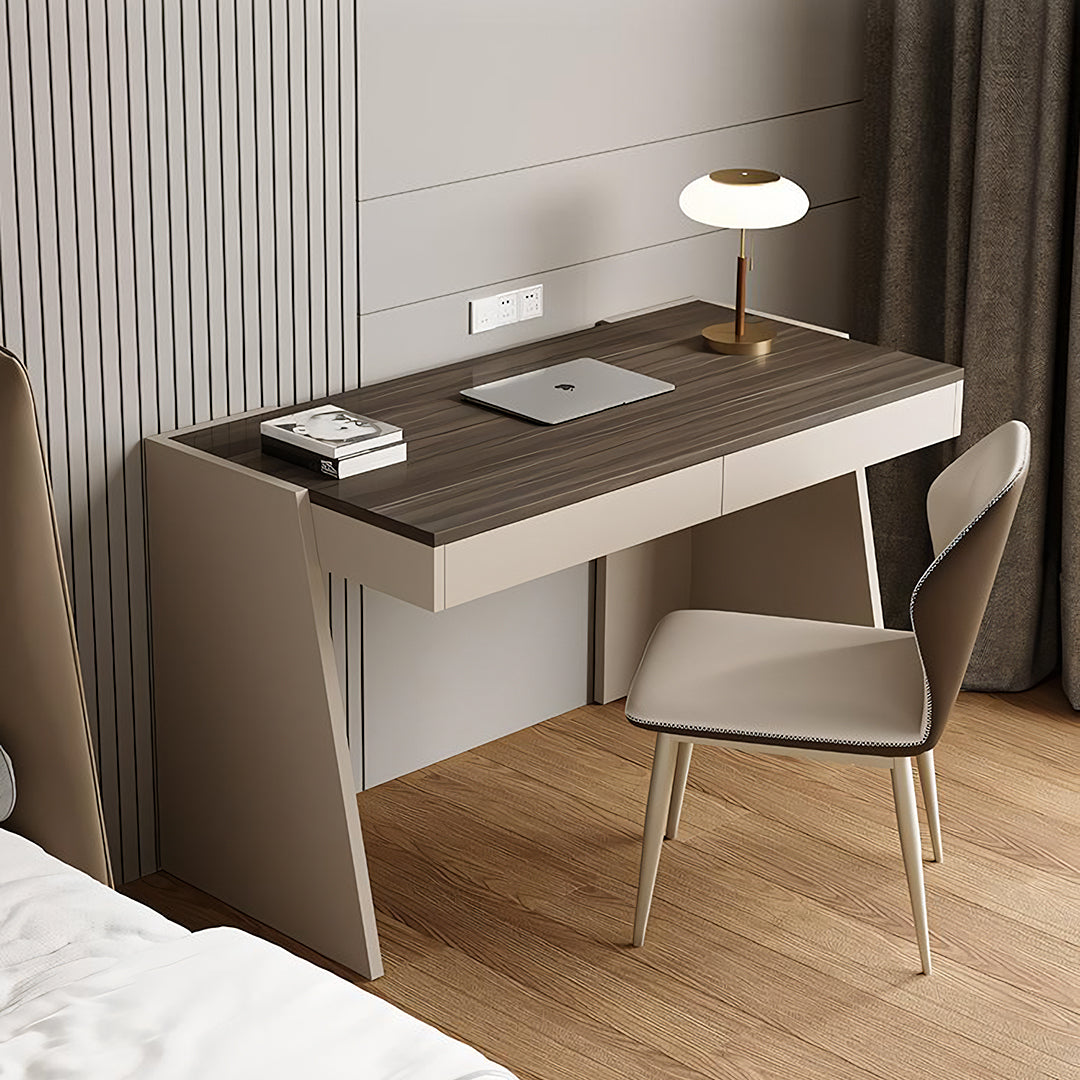 Dmitri Small Office Desk With Chest Of Drawers, Wood