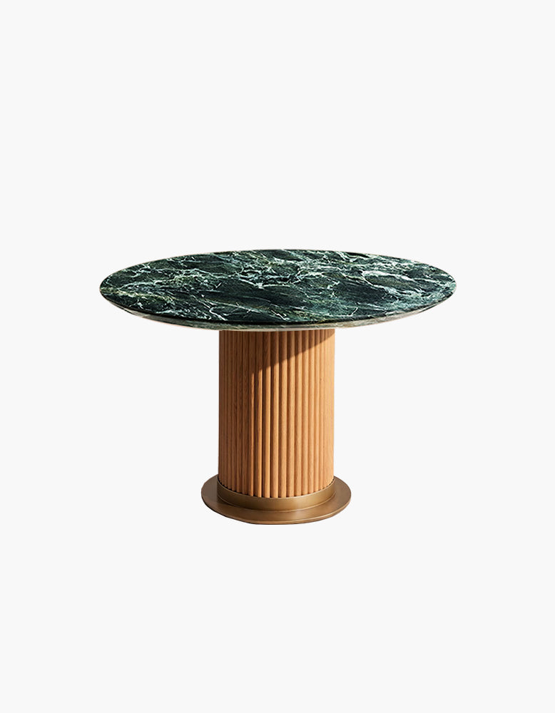 Murcell Oval Dining Table, Lara Green Marble