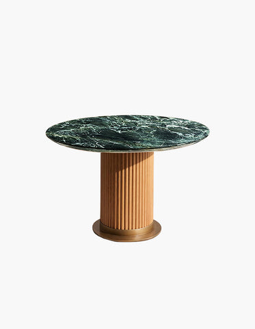 Murcell Oval Dining Table, Lara Green Marble