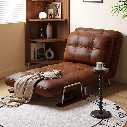 O'Reilly Single Seater Sofa Bed, Brown Leather