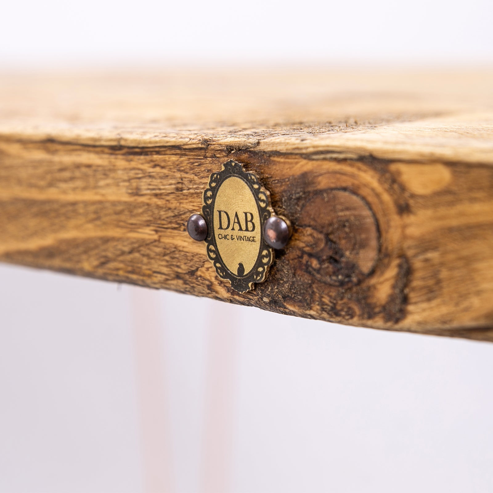 Industrial Farmhouse Desk - Rose Gold Steel Legs
