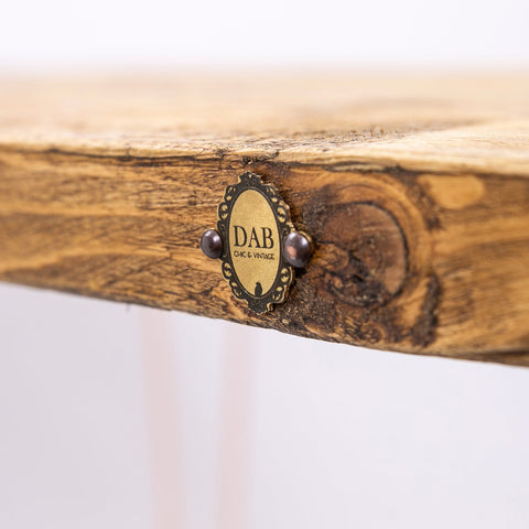 Industrial Farmhouse Desk - Rose Gold Steel Legs