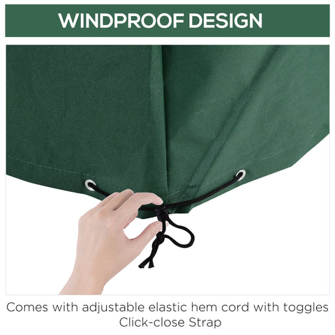 Outsunny 600D Oxford Patio Set Cover Outdoor Garden Rattan Furniture Protection Cover Protector Waterproof Anti-UV, Green, 135 x 135 x 75cm