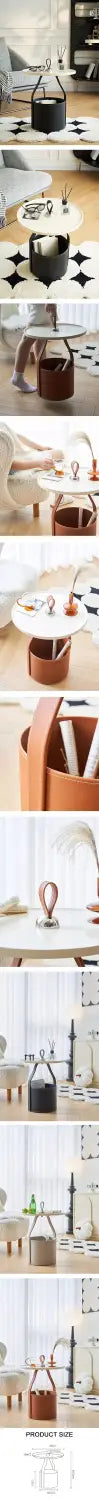 Dottie Portable Side Table with a Storage Basket