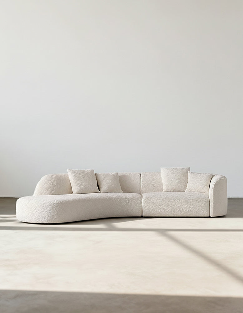 Goldie Gubi Three Seater Sofa, Boucle, White