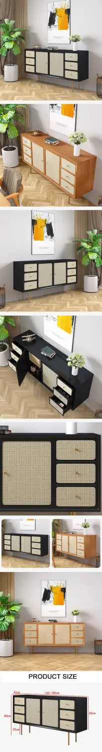 Babs Rattan Sideboard with Drawers Wood