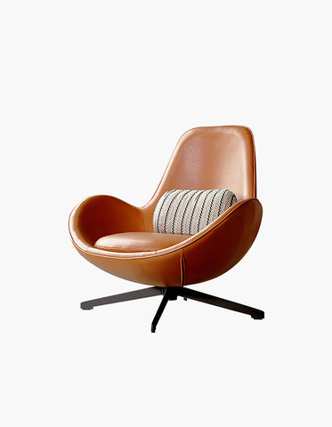 Snail Brown Chair, Leather