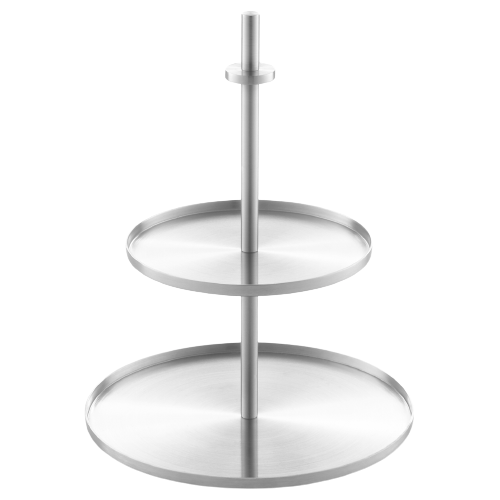 Zack Pilio Premium Brushed Stainless Steel Cake & Cookie Stand - German Elegance
