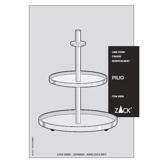 Zack Pilio Premium Brushed Stainless Steel Cake & Cookie Stand - German Elegance