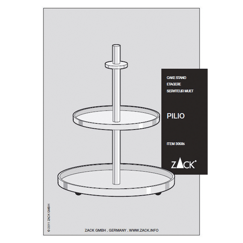 Zack Pilio Premium Brushed Stainless Steel Cake & Cookie Stand - German Elegance
