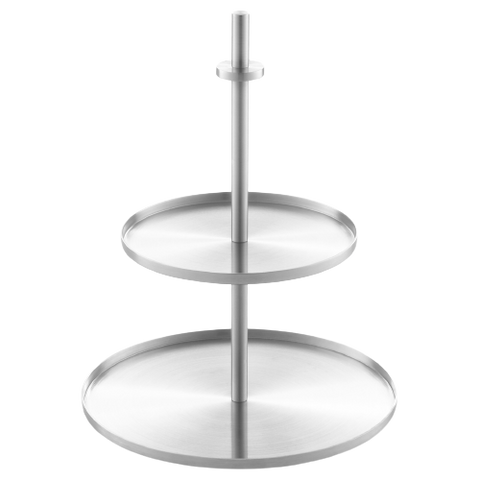 Zack Pilio Premium Brushed Stainless Steel Cake & Cookie Stand - German Elegance