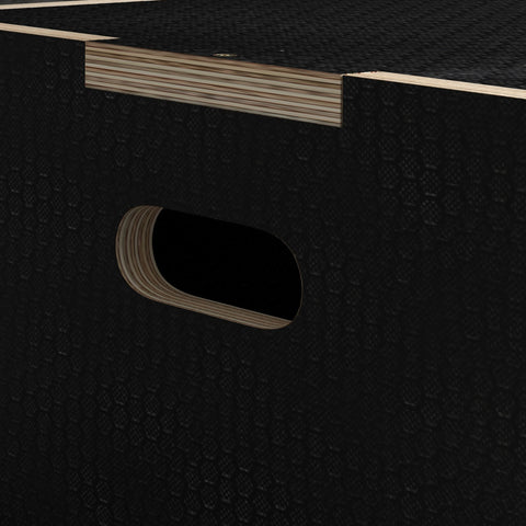 SPORTNOW Multi-Faceted Jump Box, Wooden Step Up Box, for Home, Gym, Exercise, 41/51/61cm - Black