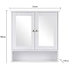 Taylor & Brown Maine White Double Mirrored Door Bathroom Cabinet with Storage Shelf Bathroom Home Furniture Decorative