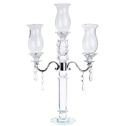 London Boutique Crystal Tea Light Candle Holders Decorative with swarovski crystal elements 3 Arms Gift Present (3 Arms)