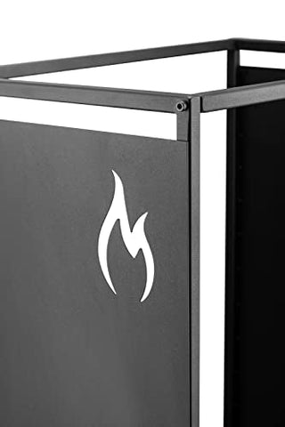 Kos Design Firewood Log Rack- Durable Heavy Duty Firewood Rack for Indoor or Outdoor Use- Fireplace Log Holder with Elegant, Matte Black Coated,