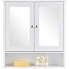 Taylor & Brown Maine White Double Mirrored Door Bathroom Cabinet with Storage Shelf Bathroom Home Furniture Decorative