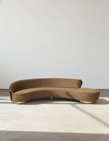 Graham Three Seater Curved Sofa, Velvet