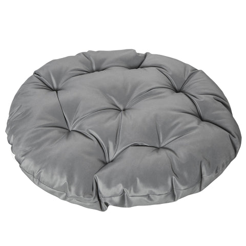 Outsunny 360\'c2\'b0 Swivel Rattan Papasan Moon Bowl Chair Round Lounge Garden Wicker Basket Seat with Padded Cushion Oversized for Outdoor Indoor, Grey