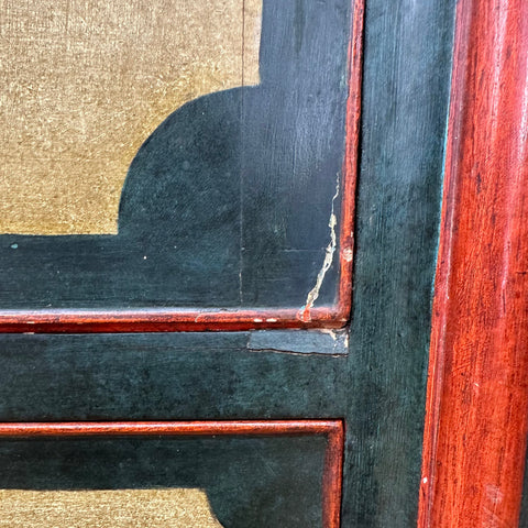 French Painted Drop Front Bureau Desk  / Vintage Cupboard / Cocktail Cabinet