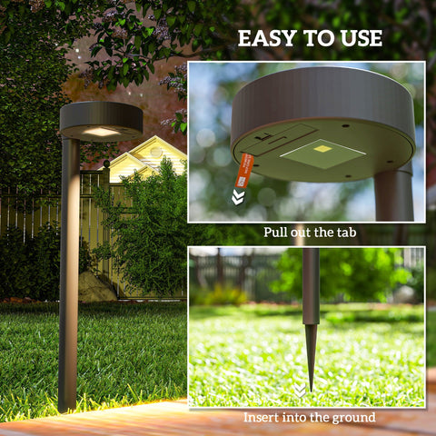 Outsunny Solar Lights Outdoor Garden Stake 8 Pack Pathway Lighting, Solar Stake Lights with Auto On/Off LED, IP44 Waterproof Plastic Outdoor Garden Lighting for Path, Patio and Landscape