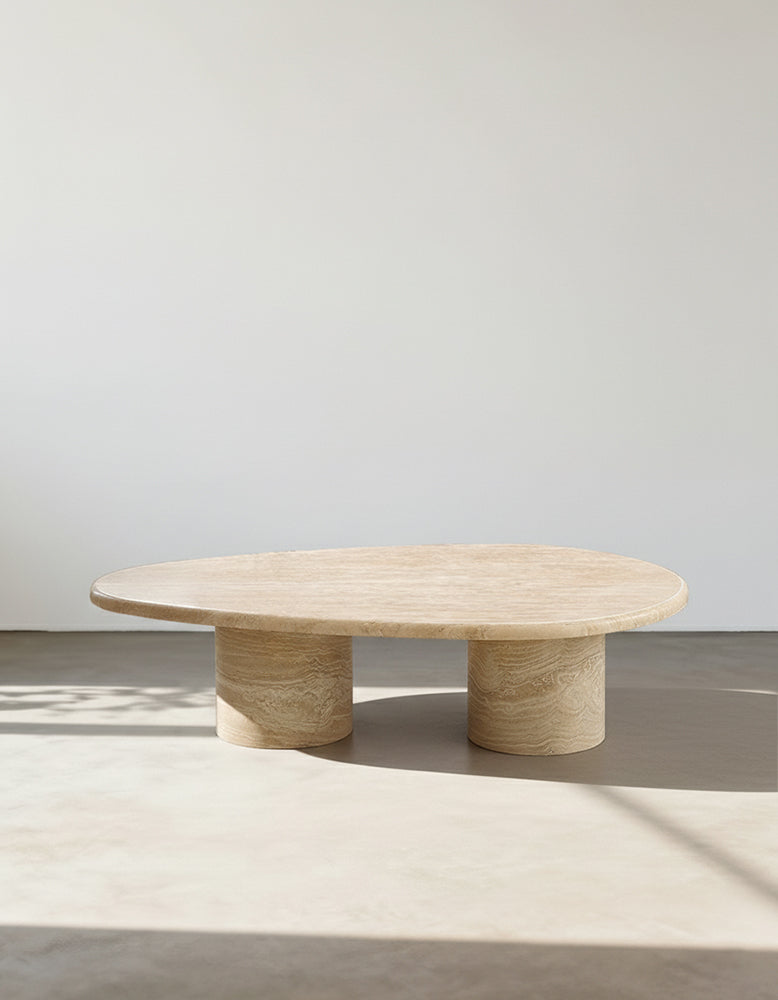 Clio Art Deco Coffee Table, Oval, Marble