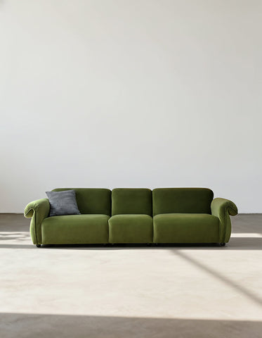 Mitchell Two Seater, Three Seater Sofa, Green Flannelette