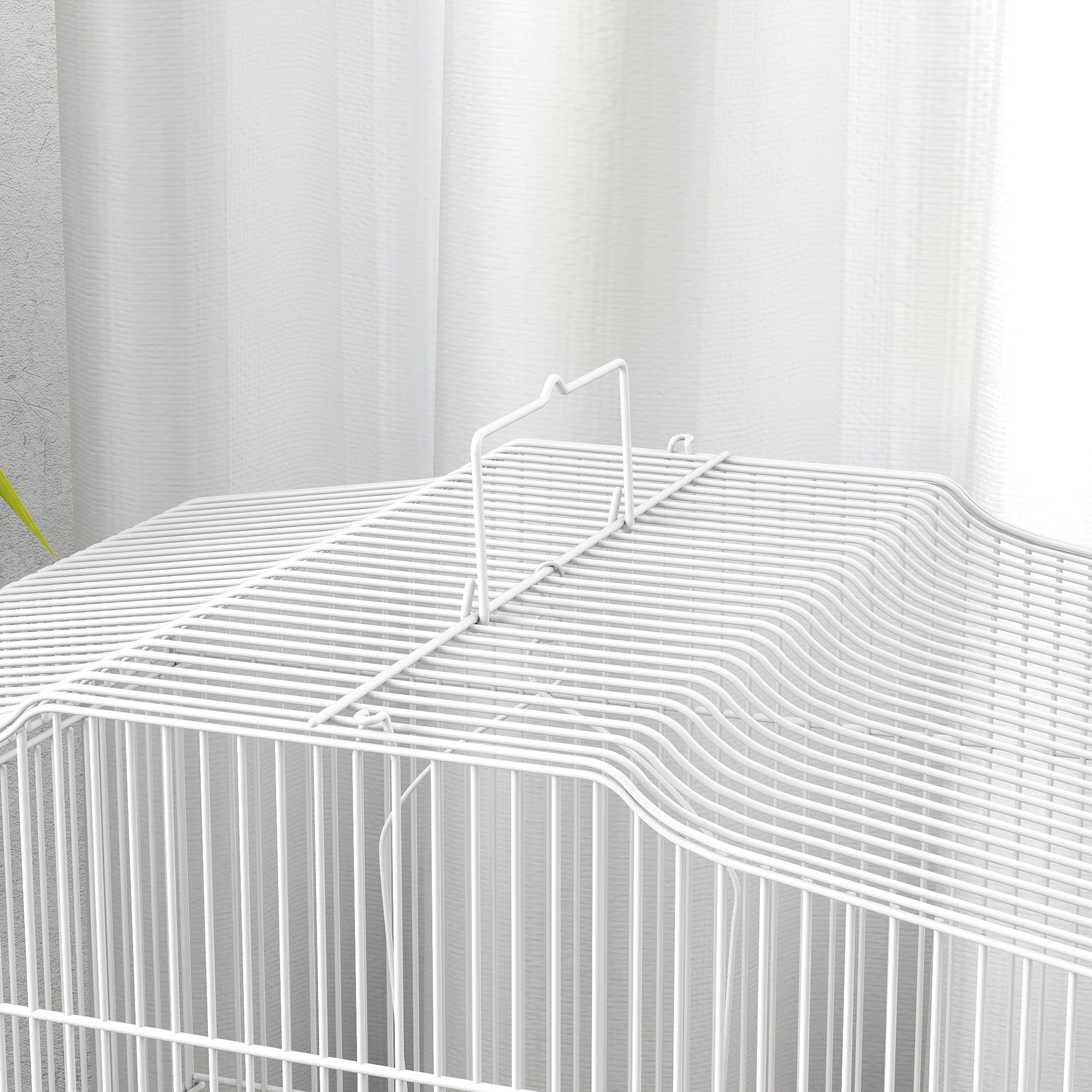 PawHut Large Metal Bird Cage with Perches, Food Bowls, Swing, for Budgies, Parakeets, White