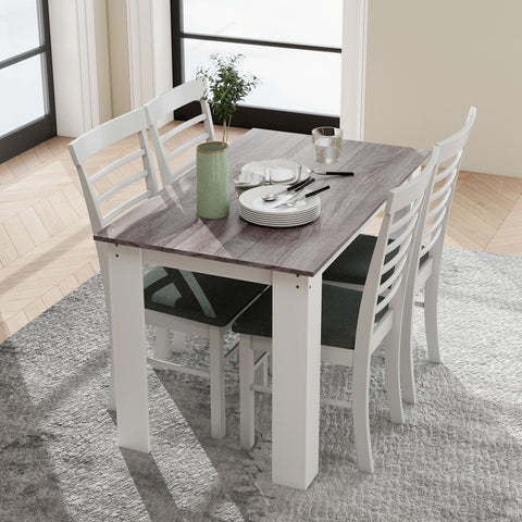 HOMCOM Dining Table for 4-6 People, Kitchen Table with Wood Effect for Dining Room, Grey